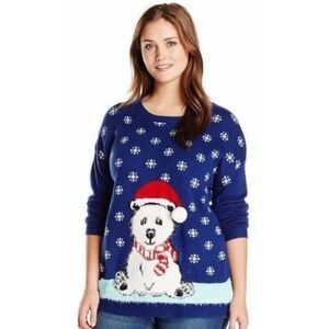 Notations Christmas Holiday Polar Bear ugly sweater PL